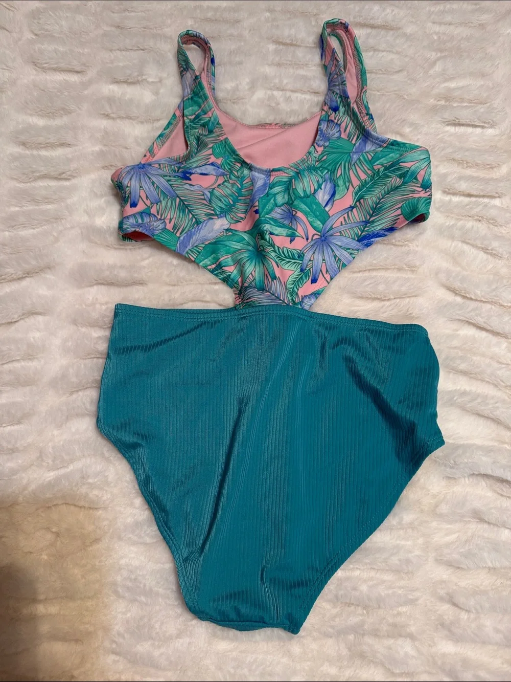 Girl’s Tropical Teal Swim Set